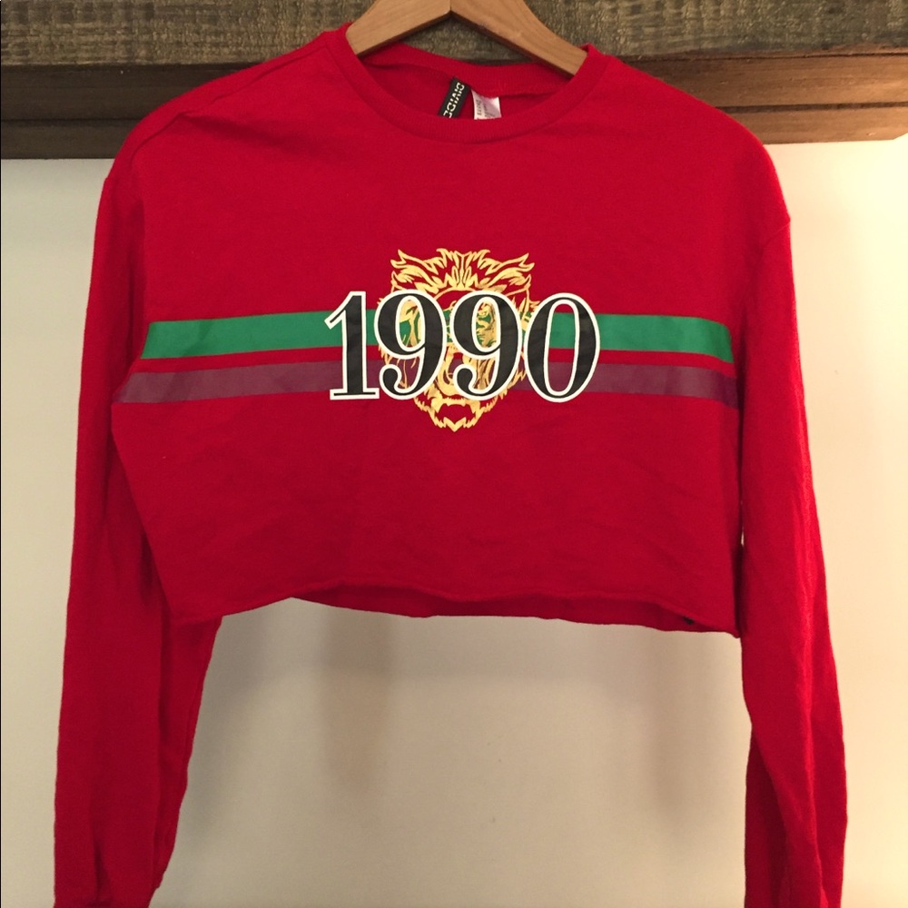 Graphic Crop Long Sleeve Top